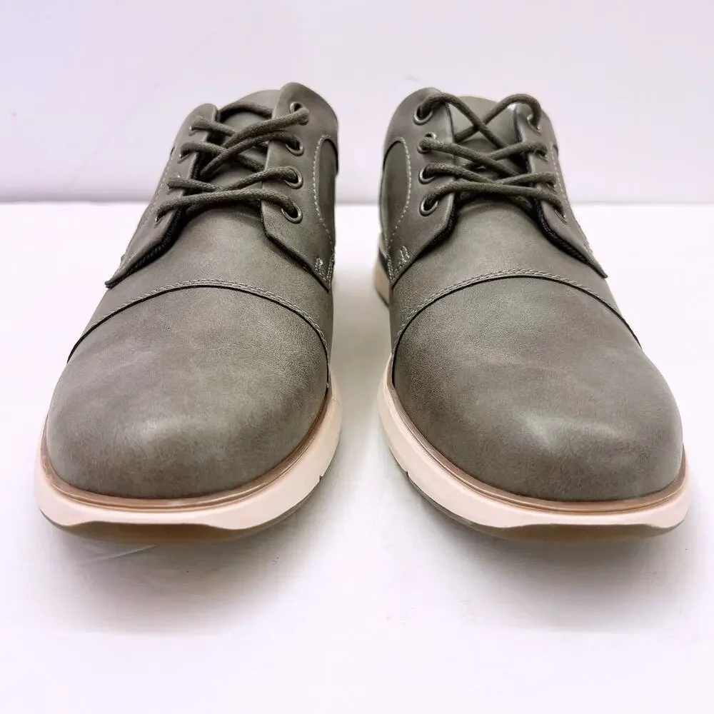B-52 by Bullboxer Bryer Men’s Size US 12 Grey Leather Casual Dress Lace Up Shoes